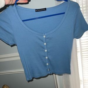 Brandy Melville Blue Button Shirt